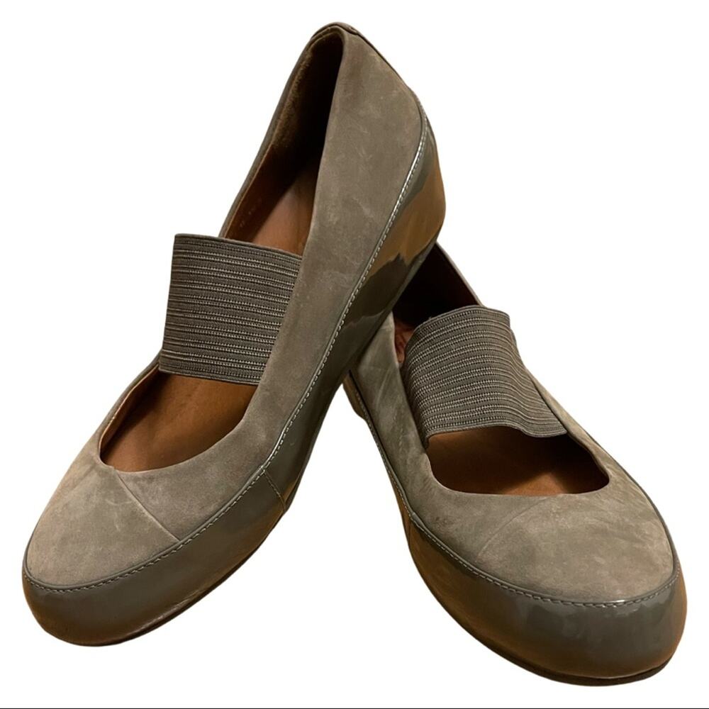 Fitflop Sage Green Due Mary Jane Ballerina Shoes size 7